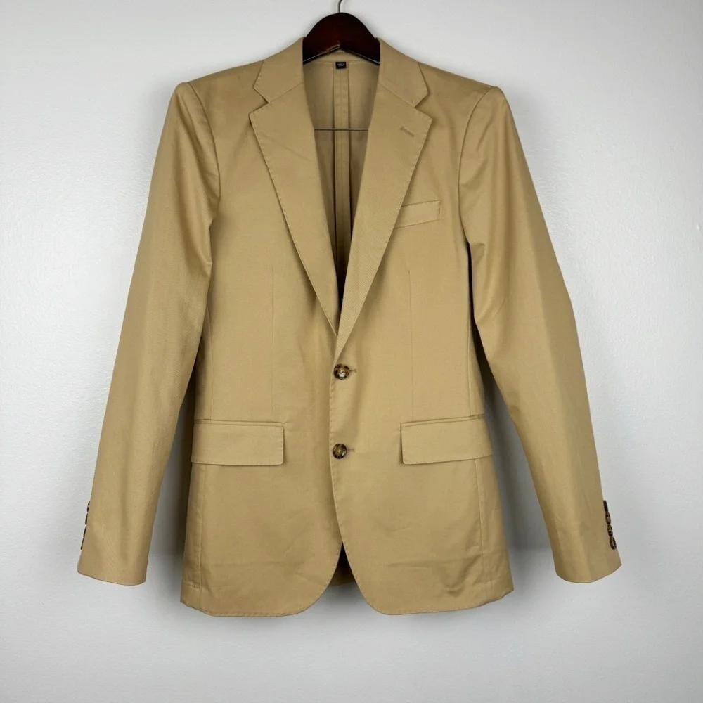 J. Crew Men’s Thompson Slim Fit Cotton Blazer Khaki Tan Size 34R NWOT